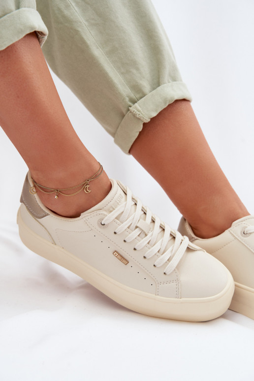 Scarpe modello sneakers con una piattaforma Big Star TT274806 beige
