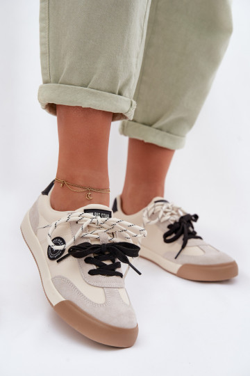 Scarpe sportive da donna con doppio lacci Big Star TT274168 color sabbia 2