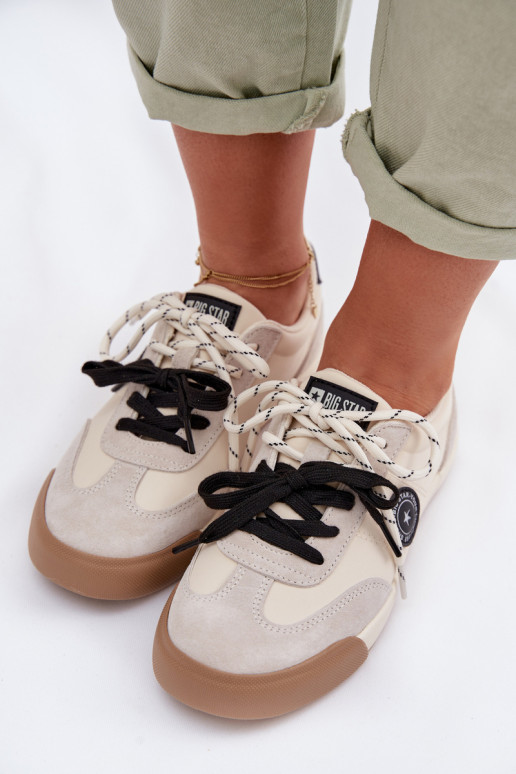 Scarpe modello sneakers FemminilePodAójnym Allacciaturam Big Star TT274168 beige