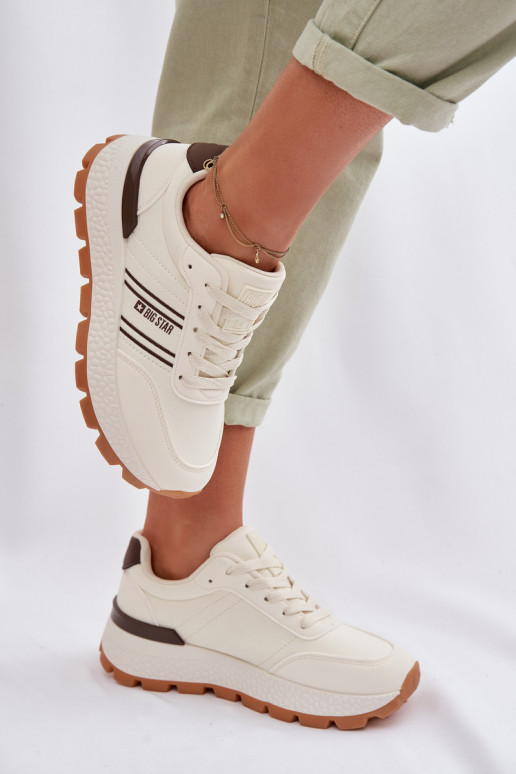 Scarpe modello sneakers Femminile con una piattaforma Big Star TT274881 Hi-Poly System beige