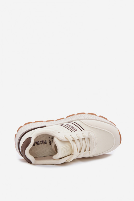 Scarpe modello sneakers Femminile con una piattaforma Big Star TT274881 Hi-Poly System beige