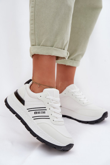 Scarpe modello sneakers Femminile con una piattaforma Big Star TT274882 Hi-Poly System Colore bianco 2