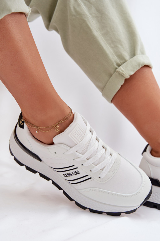Scarpe modello sneakers Femminile con una piattaforma Big Star TT274882 Hi-Poly System Colore bianco
