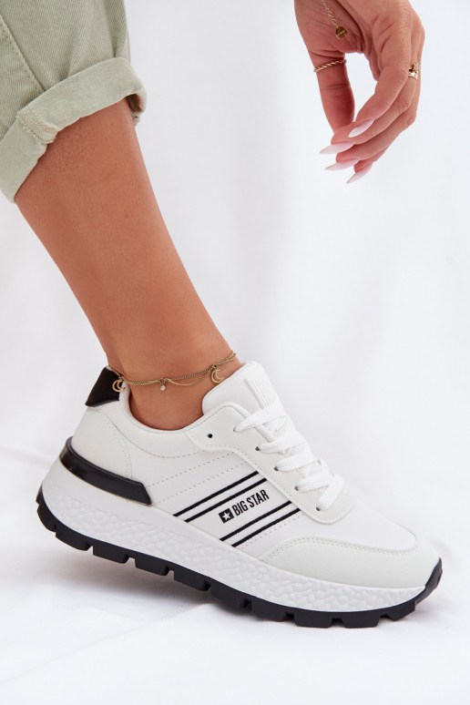 Scarpe modello sneakers Femminile con una piattaforma Big Star TT274882 Hi-Poly System Colore bianco