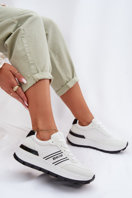 Scarpe modello sneakers Femminile con una piattaforma Big Star TT274882 Hi-Poly System Colore bianco