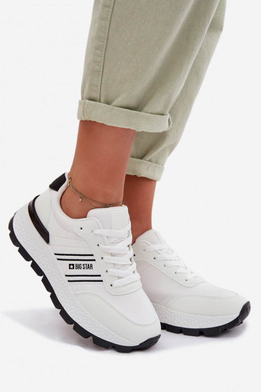 Scarpe modello sneakers Femminile con una piattaforma Big Star TT274882 Hi-Poly System Colore bianco