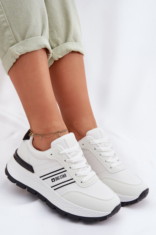 Scarpe modello sneakers Femminile con una piattaforma Big Star TT274882 Hi-Poly System Colore bianco