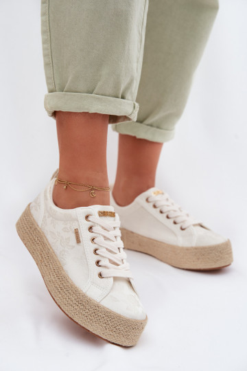 Espadrillas con platforma Big Star TT274346 color avorio