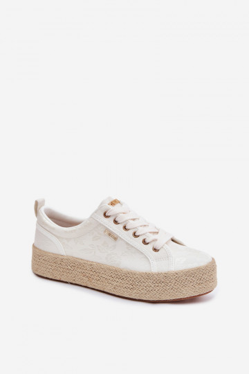 Espadrillas con platforma Big Star TT274346 color avorio 2