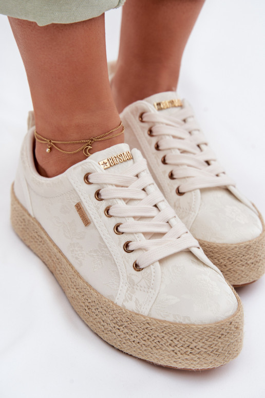 scarpe casual Espadrillas con una piattaforma Big Star TT274346 colore avorio