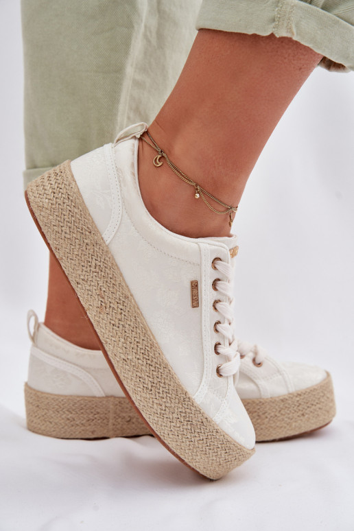 scarpe casual Espadrillas con una piattaforma Big Star TT274346 colore avorio