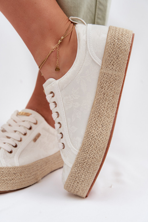 scarpe casual Espadrillas con una piattaforma Big Star TT274346 colore avorio