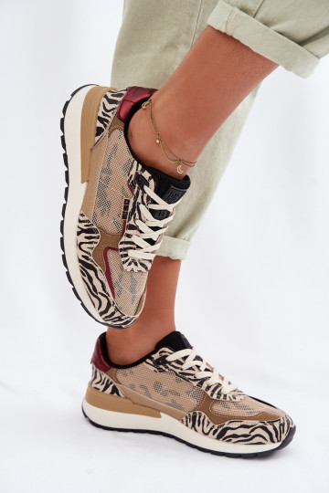 Scarpe sportive da donna con motivi Big Star TT274333 color sabbia