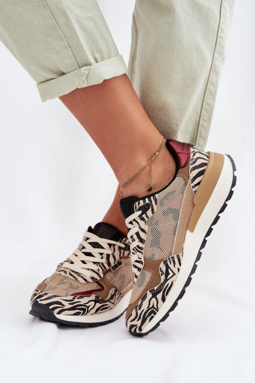 scarpe da ginnastica Scarpe modello sneakers Femminile Elegantellato Big Star TT274333 beige