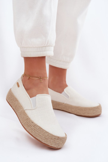 Espadrillas con platforma Big Star TT274090 color avorio 2