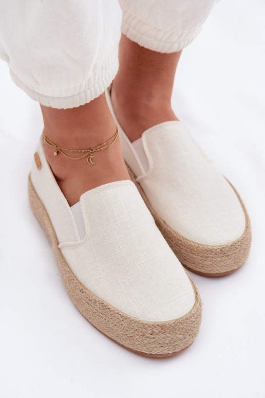 Espadrillas con una piattaforma Big Star TT274090 colore avorio