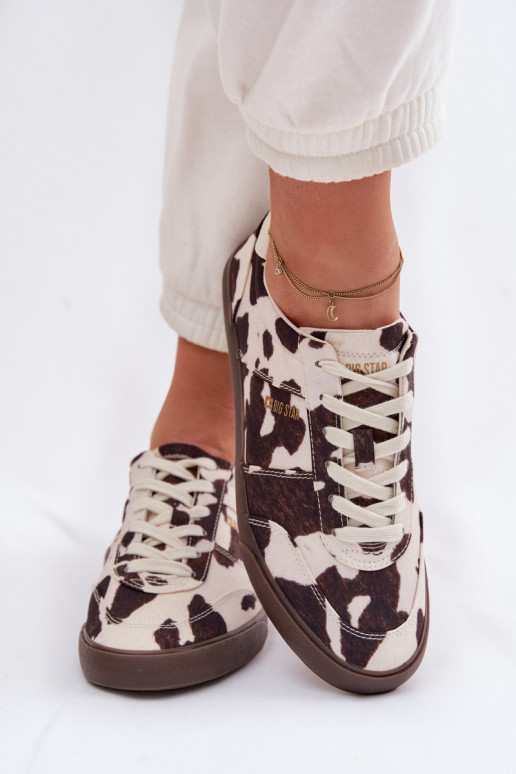 Scarpe modello sneakers Femminile IN Łaty Big Star TT274369 Bianco-colore marrone