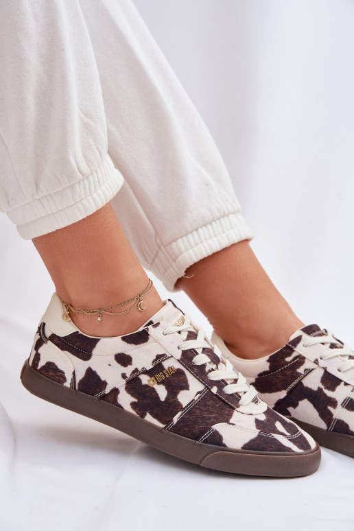 Scarpe modello sneakers Femminile IN Łaty Big Star TT274369 Bianco-colore marrone