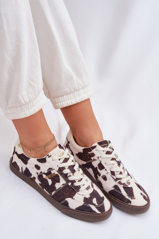 Scarpe modello sneakers Femminile IN Łaty Big Star TT274369 Bianco-colore marrone