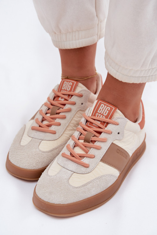 Pelle dalla pelle scamosciata Scarpe modello sneakers Femminile Big Star TT274725 beige