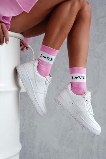 Calzini da donna in cotone LOVE rosa