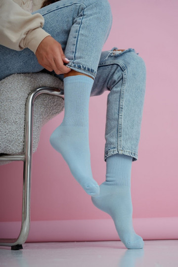 Calze da donna IN a righe color blu pastello