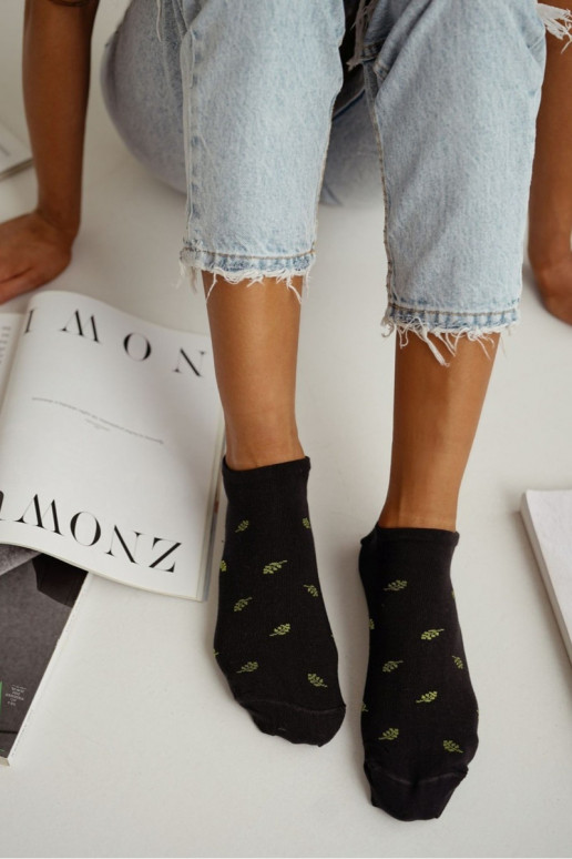 Calzini Femminile Liście colore nero