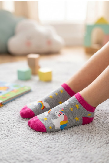 Calzini per bambini Unicorni color grigio