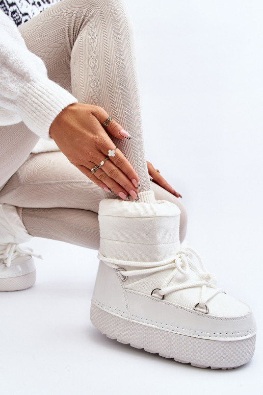 Femminile Stivali da neve con dettagli eleganti Colore bianco Toolsa