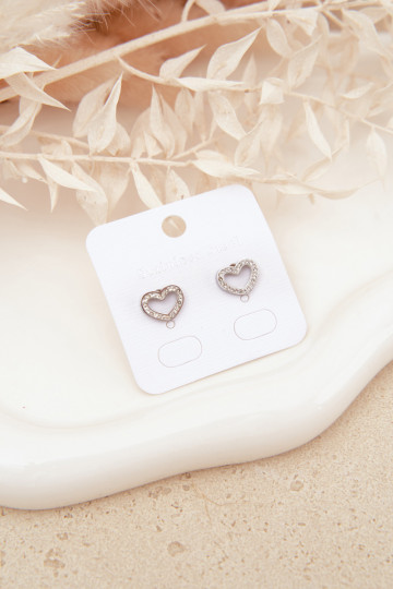 Orecchini classici a forma di cuore color argento