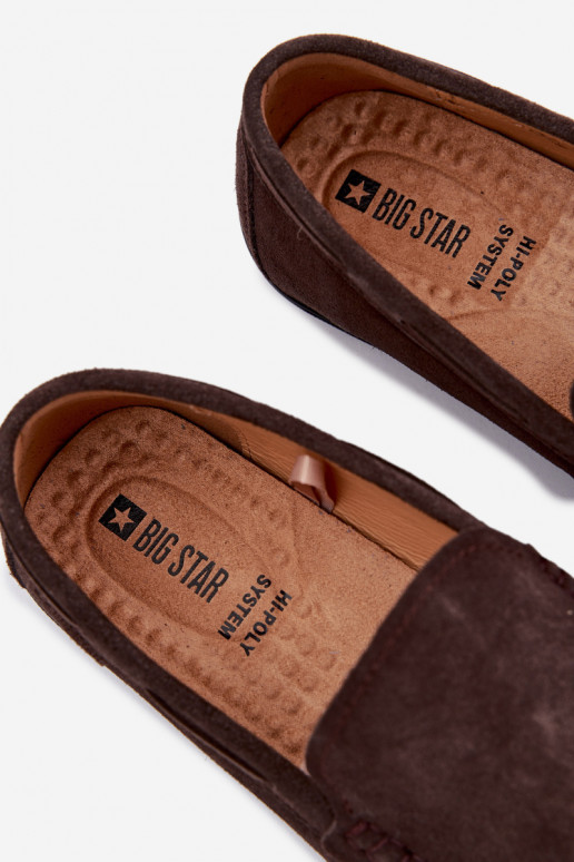 Mocassini per uomoAbilitatoturalnego dalla pelle scamosciatau Big Star TT174202 CzekoladoAe