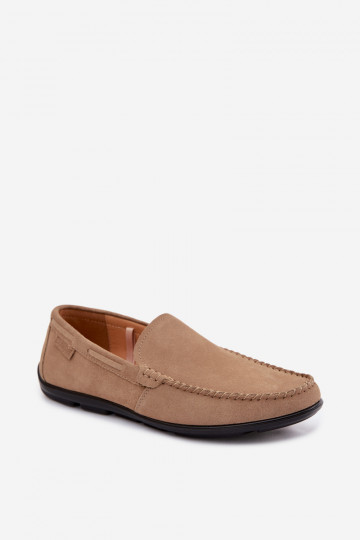 Mocassini da uomo in suede naturale Big Star TT174201 color sabbia