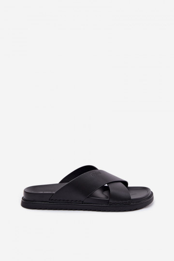 Pantofole in pelle per uomo Big Star TT174217 colore nero 2