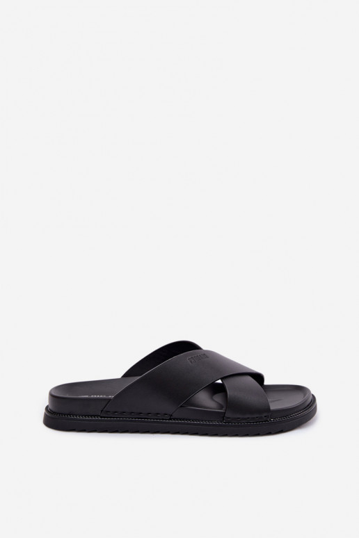 Pantofole in pelle per uomo Big Star TT174217 colore nero