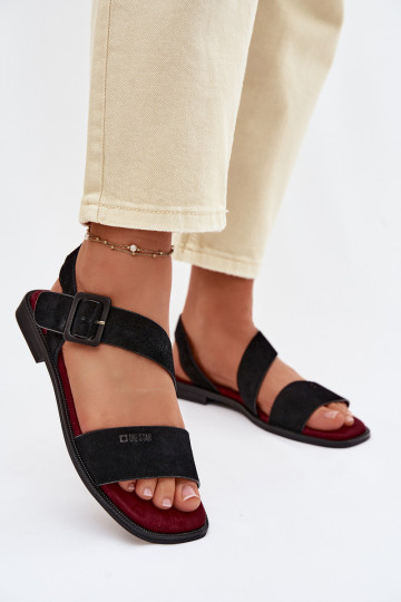 Sandali da donna dalla pelle scamosciata Big Star TT274490 colore nero