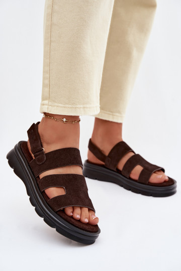 Sandali in camoscio color cioccolato Big Star TT274483 2