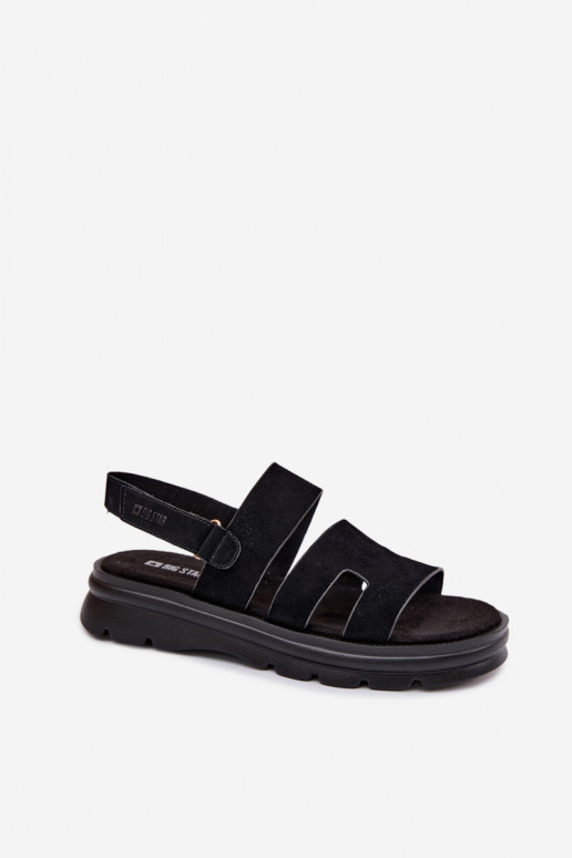 Sandali da donna dalla pelle scamosciata Big Star TT274484 colore nero