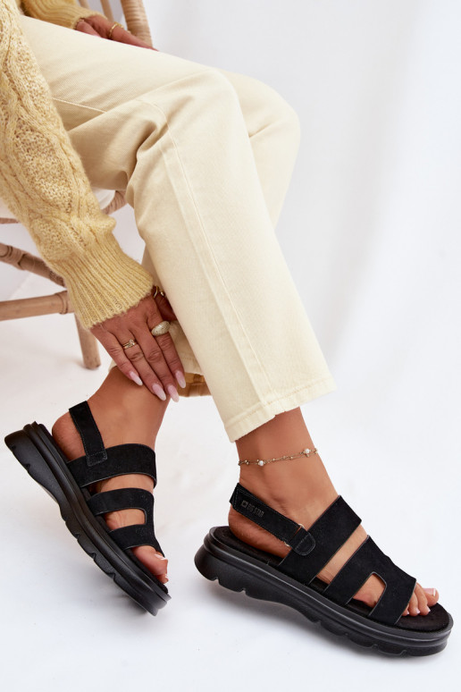 Sandali da donna dalla pelle scamosciata Big Star TT274484 colore nero