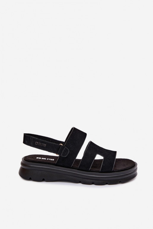 Sandali da donna dalla pelle scamosciata Big Star TT274484 colore nero