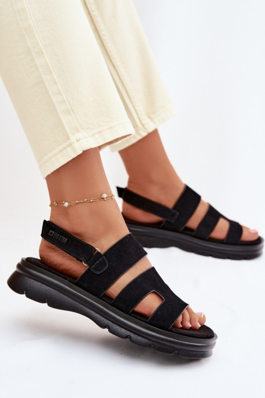 Sandali da donna dalla pelle scamosciata Big Star TT274484 colore nero