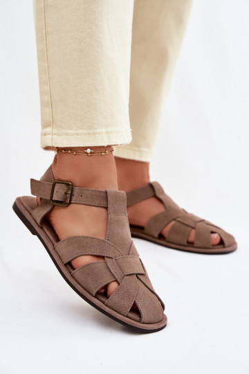 Sandali bassi da donnaAbilitatoturalnego dalla pelle scamosciatau Big Star TT274250 beige