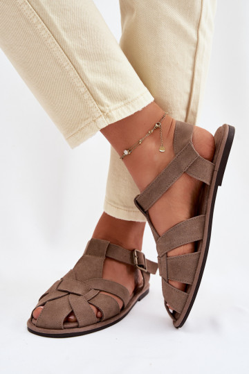 Sandali bassi da donnaAbilitatoturalnego dalla pelle scamosciatau Big Star TT274250 beige 2