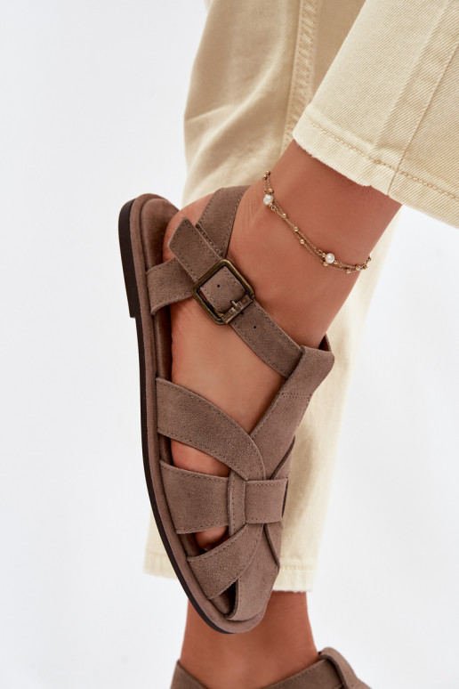 Sandali bassi da donnaAbilitatoturalnego dalla pelle scamosciatau Big Star TT274250 beige