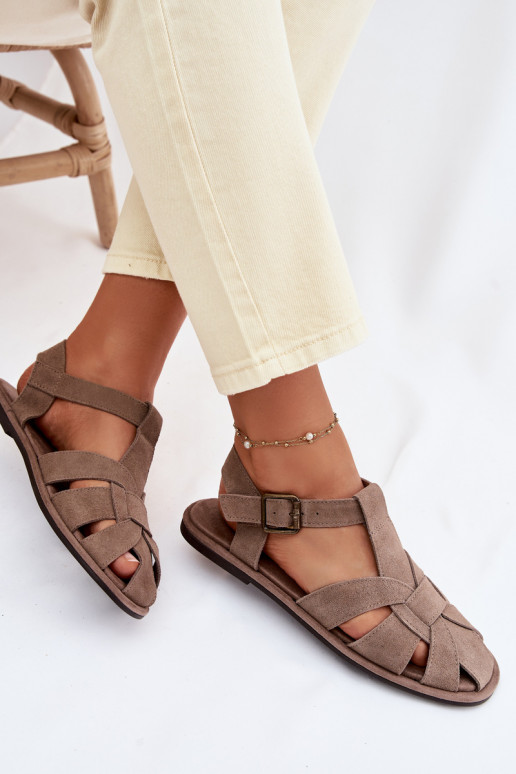 Sandali bassi da donnaAbilitatoturalnego dalla pelle scamosciatau Big Star TT274250 beige