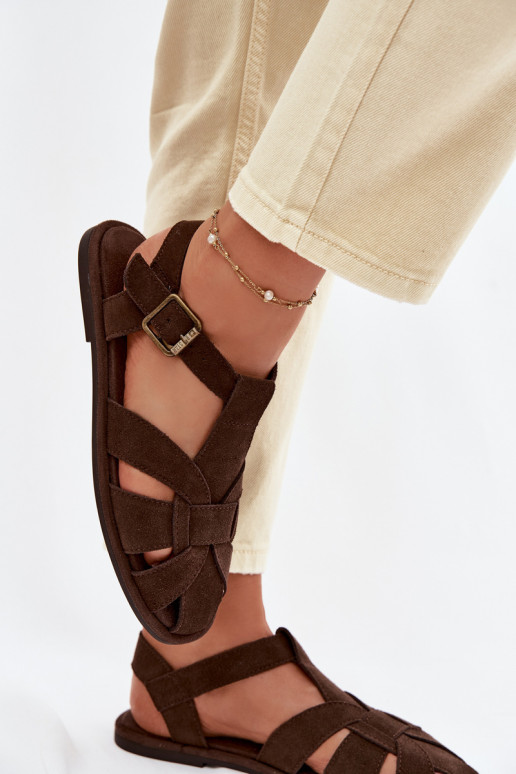 Sandali bassi da donnaAbilitatoturalnego dalla pelle scamosciatau Big Star TT274249 CzekoladoAe