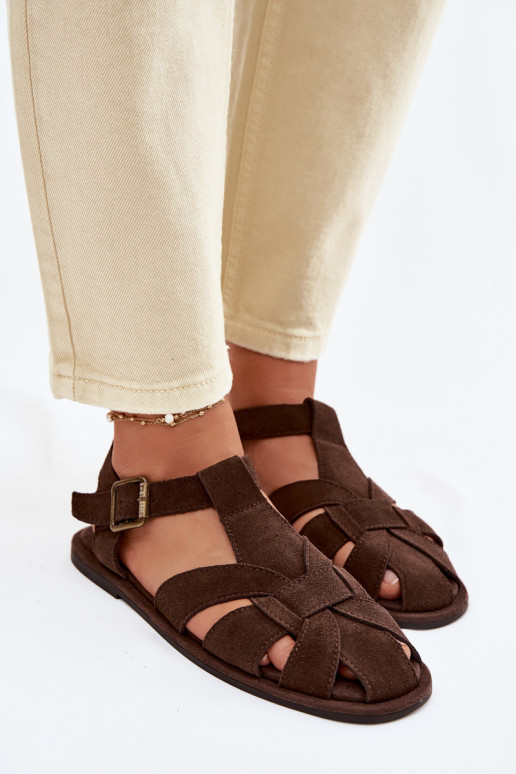 Sandali bassi da donnaAbilitatoturalnego dalla pelle scamosciatau Big Star TT274249 CzekoladoAe