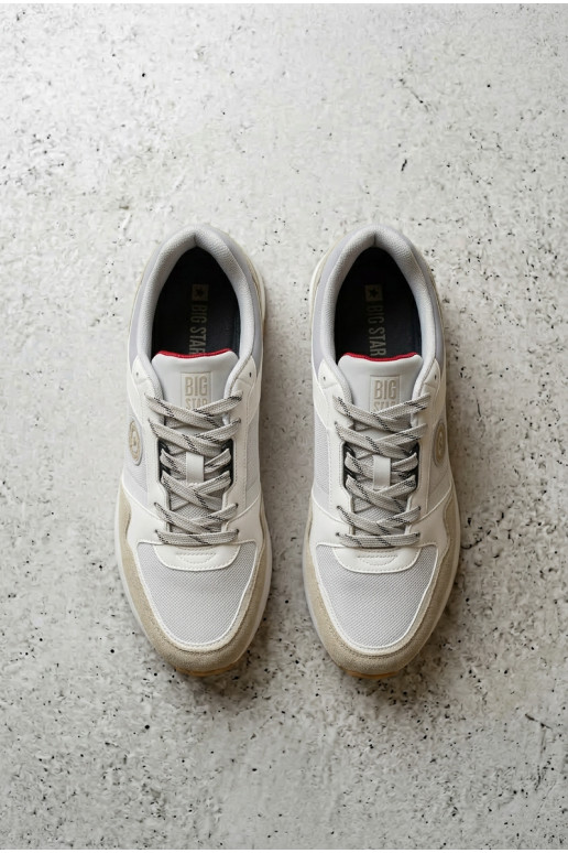 Scarpe modello sneakers per uomo con una piattaforma Big Star TT174032 Bianco-colore blu