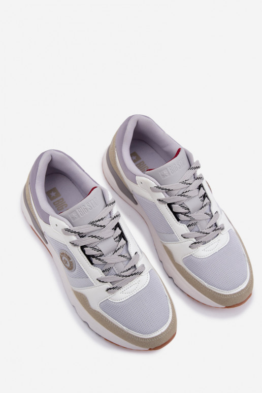 Scarpe modello sneakers per uomo con una piattaforma Big Star TT174032 Bianco-colore blu