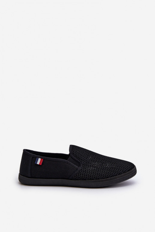 per uomo con elementi traforati Scarpe da ginnastica scarpe casual colore nero Koboru