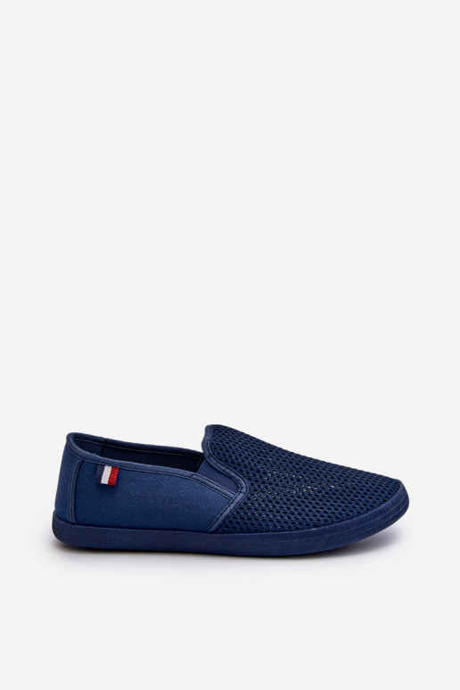 per uomo con elementi traforati Scarpe da ginnastica scarpe casual blu scuro Koboru